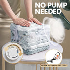 TAILI 6 Pack Vacuum Storage Bags, Cube Combo (3 Jumbo+3 Medium), Cream - Image 3