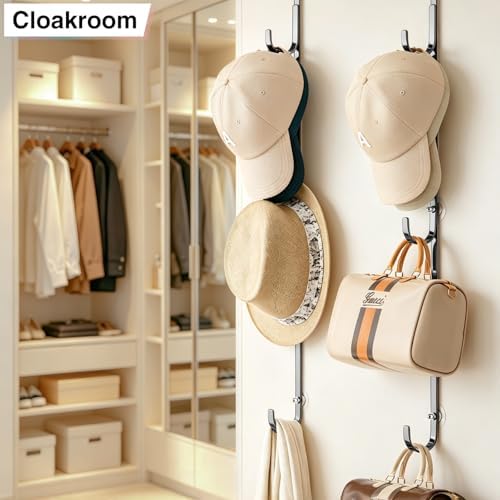 Over Door Hat Organizer,2 Pack Baseball Hat Rack,Fits Doors 1 3/4" - Image 5