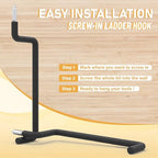 8.46" Screw in Ladder Hooks, 4 Pack Garage Hooks - Image 4