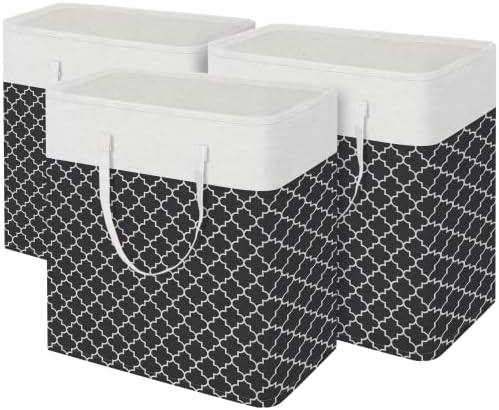 BlissTotes 3-Pack Laundry Basket, Collapsible Laundry Hamper, Black, 100L by BlissTotes