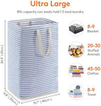 Lifewit 80L Large Laundry Baskets, 1 Pack, Reinforced Handles, Blue - Image 3