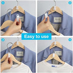 100 PCS Space Saving Hanger Hooks and Clips for Plastic Hangers (White) - Image 3