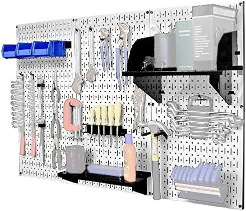 Wall Control 30-WRK-400WB Standard Workbench Metal Pegboard Tool Organizer,White/Black - Image 3