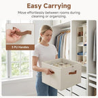 StorageWorks 16-Pair Shoe Organizer for Closet, Adjustable Dividers, Beige - Image 2