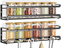Bunoxea Spice Rack Wall Mounted 2 Pack, Black,11.41x2.75x2.75in by Bunoxea