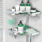 DAOYA Corner Shower Caddy Tension Pole - Chrome Tension Rod Shower Caddy - Image 3