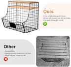 4 Pack Fruit Basket for Kitchen with Lid, Counter&Wall Mounted Hanging Fruit Basket, Potato and Onion Storage, Metal Wire Fruit and Vegetable Storage, Snack Organizer 11.81 * 8.66 * 10.63in - Image 4