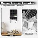 Key Holder Wall Mount, Key and Sunglasses Holder for Wall - Image 6