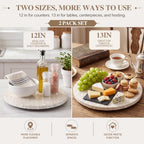 Domensi 2 Pack Mother of Pearl Lazy Susan Turntable Organizer,White Shell - Image 4