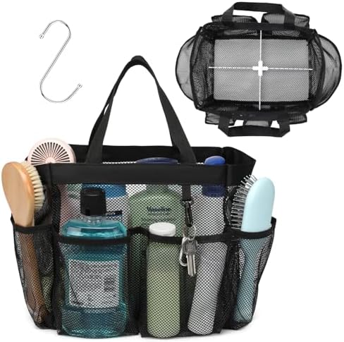 Mesh Shower Caddy Portable with Dividers - 2-Handle Shower Bag for Dorm by F-color