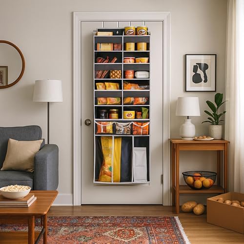 Extra Large Over The Door Organizer with Clear Pockets - 8 Compartments & XL Bottom Storage, Heavy-Duty Hanging Organizer for Bathroom, Bedroom, Closet (57 Inch Height). - Image 7
