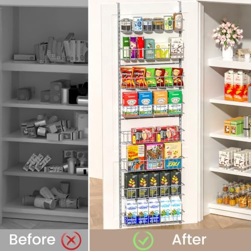 ElegantArray 8-Tier Pantry Door Organizer, Light Gray - Image 2