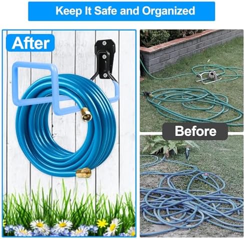 PeoMev Hose Holder Wall Mount Metal Hose Hook Garden Hose Rack - Image 5