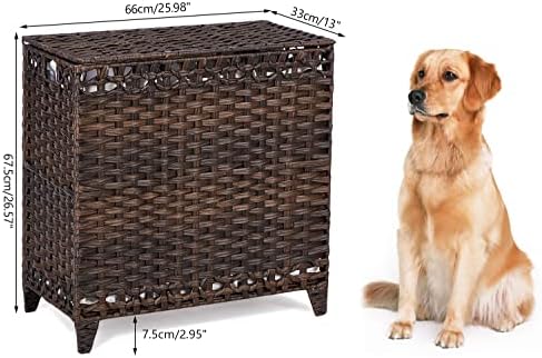 Laundry Hamper with 3 Removable Liner Bags, 132L Laundry Sorter with Lid - Image 7
