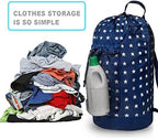 Dalykate Backpack Laundry Bag, Laundry Backpack with Shoulder Straps and Mesh Pocket Durable Nylon Clothes Hamper Bag with Drawstring Closure for College, Travel, Laundromat, Apartment - Image 6