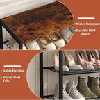 Yusong Shoe Rack Organizer, 4 Tier Industrial Shoe Storage Shelf, Narrow Sturdy Metal Shoe Shelves for Closet Entryway, Rustic Brown - Image 6