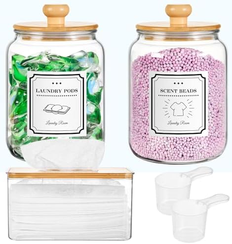 Laundry Pod Container and Dryer Sheet Holder,Laundry Room Organization by SUBEKYU