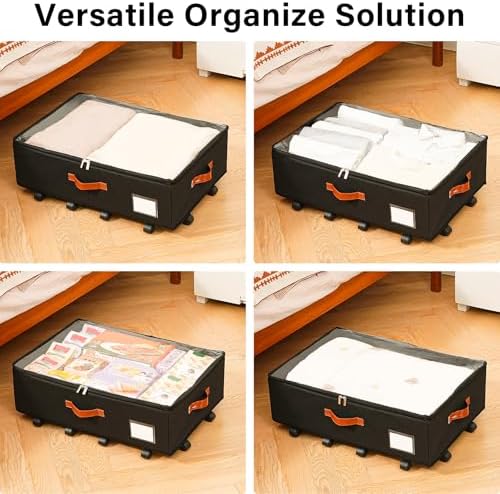 Freebat Under Bed Storage with Wheels 2 Pack, Underbed Container - Image 7
