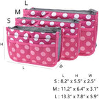 Vercord Purse Organizer Insert for Handbags Bag Organizers Inside Tote Pocketbook Women Nurse Nylon 13 Pockets Rose Dot Small - Image 3