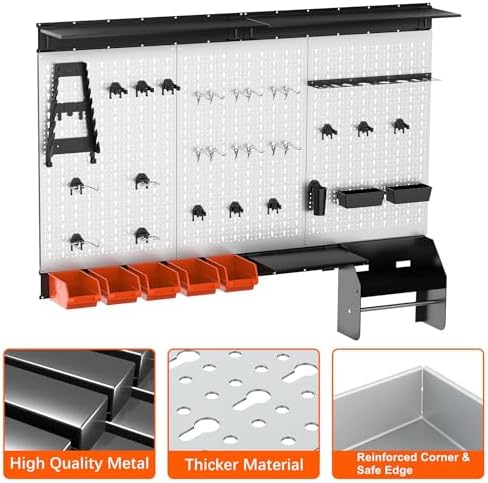 TORACK Pegboard Wall Organizer Kit 48x24 in, Garage Metal Tool Pegboard - Image 4
