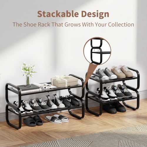 2 Tier Shoe Rack - Expandable Shoe Organizer for Closet - Image 5