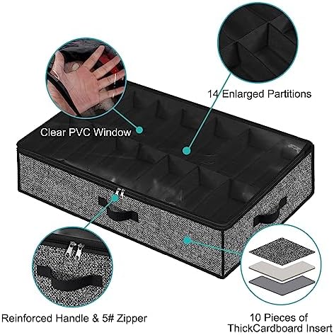 Under Bed Storage Organizer for Closet 2pc-28 Pairs Shoe Boxes - Image 2