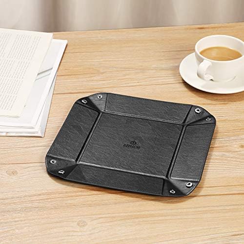 SITHON Valet Tray Desktop Storage Organizer PU Leather Catchall Tray - Image 7