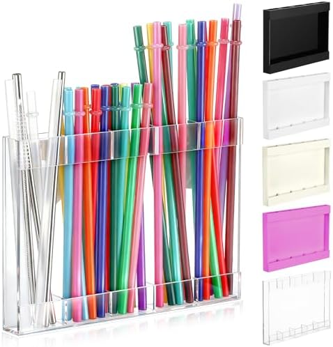 Qinyoung Acrylic Straw Holder for Cabinet Door,Classic,Large,Transparent by Qinyoung