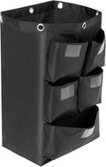 QWORK Cart Bag with 5 Pockets, Replacement Janitorial Cart Bag 25 Gallon Capacity, Organizer Bag for Housekeeping Cleaning Carts by QWORK