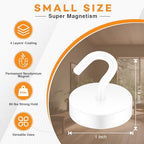 Neosmuk Magnetic Hooks Steel Tube Design for Cruise,80lb+ White,10 Pack - Image 6