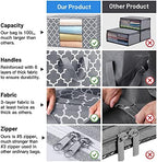 Storage Bags 100L 8 Pack Clothes Organization and Storage Containers | Large Blanketfor Bedding, Comforters, Foldable Organizer with Reinforced Handle, Clear Window, Sturdy Zippers, Light Grey - Image 6