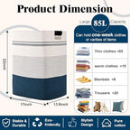 Laundry Hamper, 85L Tall Laundry Basket with Leather Handles, Rectangle Large Clothes Hamper for Organizing, Cotton Woven Laundry Baskets Storage Hampers for Bedroom, Nursery, Living Room - Image 3