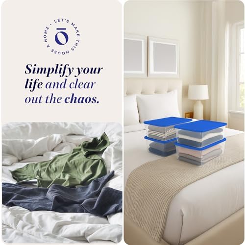 HOMZ Snaplock, Small Clear Plastic Storage Organizer Bins w/Lids, 4 Pack | Stackable Container Set for Home, Office Shelves, Kitchen, Garage, and Bathroom Organization - Image 6