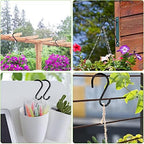 DINGEE 4 Inch 12 Pack S Hooks - Heavy Duty, Large Rubber Coated Black Non Slip Metal Hooks for Closet, Garden, Jeans, Plants, Jewelry, Pot, Pan, Cups, Towels - Image 5