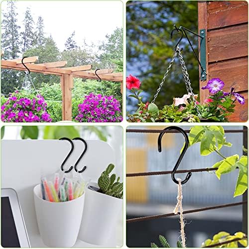 DINGEE 4 Inch 12 Pack S Hooks - Heavy Duty, Large Rubber Coated Black Non Slip Metal Hooks for Closet, Garden, Jeans, Plants, Jewelry, Pot, Pan, Cups, Towels - Image 5