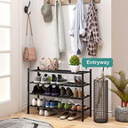 viewcare Black 4-Tier Long Shoe Rack, Bamboo Wood, 33-Inch - Image 2