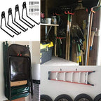 Heavy Duty Garage Storage Utility Double Hooks,Extended Wall Mount Tool Holder Organizer for Ladders,Bike,Chair (4 Pack Black 7.5" Large U Hook) - Image 2