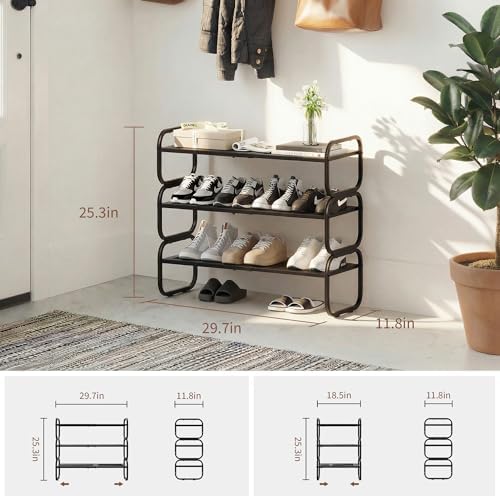 3 Tier Shoe Rack - Expandable Shoe Organizer for Closet - Image 3