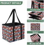 Trunk Organizer Collapsible Car Organizer with Handle Car Storage Box Bin for Groceries SUV Utility Tote Bag Portable Vehicle Container Vintage Stars July 4th - Image 3