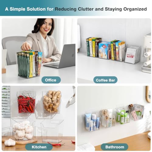 4-Pack Drink Packet Organizer, Kitchen Cabinet Door Organizer Adhesive - Image 5