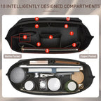 Doxo Purse Organizer Insert for Handbags & Base Shaper 2pc Set, Felt Neverfull PM Organizer Insert, Tote Bag Organizer with Zipper Pocket and Bottle Holder, Fit Neverfull PM and More, Black-M - Image 4