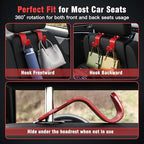4-Pack Car Headrest Hooks Holds 55lbs Seat Storage Organizer for Bags - Image 4