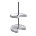 Rev-A-Shelf 18" Kidney Shaped Dual Tier Lazy Susan Organizer for Corner Base Kitchen Cabinets, Plastic Home Storage Shelves, White, 6472-18-11-52 by Rev-A-Shelf
