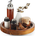TIDITA 13" Wooden Lazy Susan Organizer for Cabinet, 360° Rotation, High Rim by TIDITA