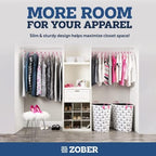 Zober Velvet Hangers 50 Pack - Heavy Duty Pink Hangers for Coats, Pants & Dress Clothes - Non Slip Clothes Hanger Set - Space Saving Felt Hangers for Clothing | Slim velvet hangers with pants bar, felt hangers, flocked hangers, non slip hangers, coat h... - Image 5
