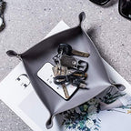 Leather Jewelry Valet Tray for Women and Man (Deep Grey-B) - Image 6