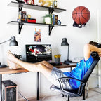 Basketball Holder, Hand Sculpture Ball Holder Wall Mount Art Decor Stand Storage Rack Organizer Display Case Man Cave for Football Soccer Gift Ideas for Him Men Boys Gamers (Black Ball Holder) - Image 2