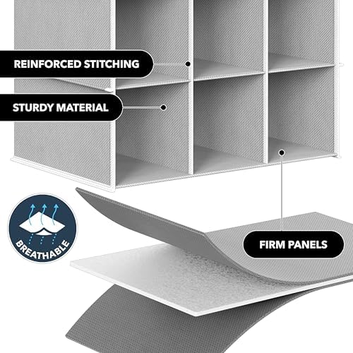 Simple Houseware 24 Section Shelves Hanging Shoes Organizer, Gray - Image 5