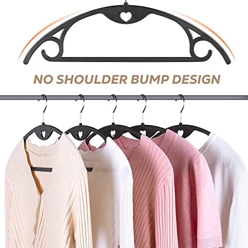 Plastic Hangers Black Clothes Hanger 50 Pack | No Shoulder Bumps, 360°Swivel Hook, Thin, Space Saving for Closet, Fit for Suits Pants Heavy Duty Adult Coat Shirt Dress - Image 3