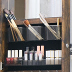 Full Length Mirror Jewelry Armoire Jewelry Cabinet - 2-in-1 Organizer for Makeup and Jewelry Lockable Storage Over The Door Mirror With Jewelry Storage- Rustic Brown - Image 2